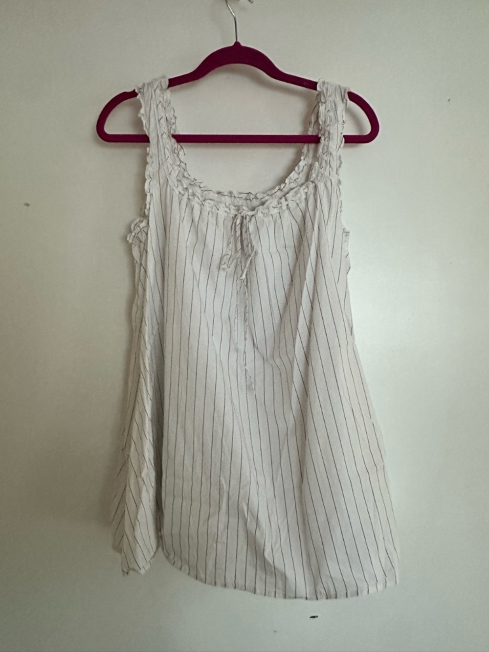 White Pinstripe Sleeveless Mini Dress  - Princess Polly